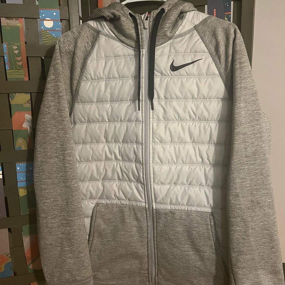 Nike Full Zip Hoodie Jacket Unisex - Size Medium Men's Gray